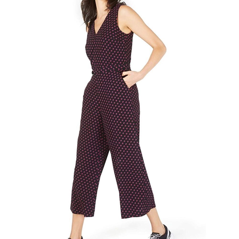 MICHAEL Michael Kors Polka Dot Crop Jumpsuit Sz 12
